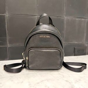 Michael Kors Erin Small Black Leather Convertible Backpack